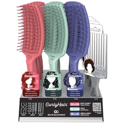 Olivia Garden CurlyHair Brush Display Set 17 pc.