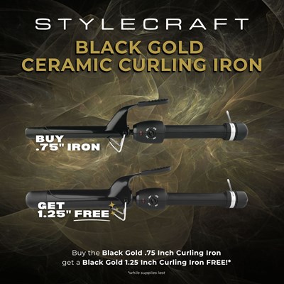 StyleCraft Buy Black Gold .75" Curling Iron and get a Black Gold 1.25" Curling Iron for FREE