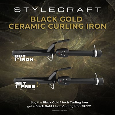 StyleCraft Buy Black Gold 1" Curling Iron and get a Black Gold 1" Curling Iron for FREE