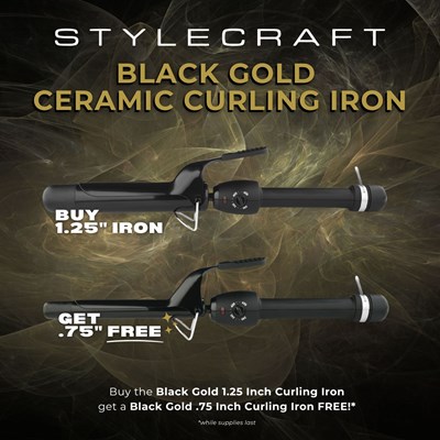 StyleCraft Buy Black Gold 1.25" Curling Iron and get a Black Gold .75" Curling Iron for FREE