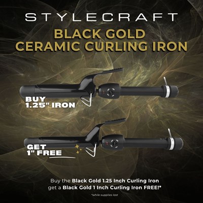 StyleCraft Buy Black Gold 1.25" Curling Iron and get a Black Gold 1" Curling Iron for FREE