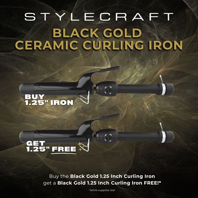 StyleCraft Buy Black Gold 1.25" Curling Iron and get a Black Gold 1.25" Curling Iron for FREE